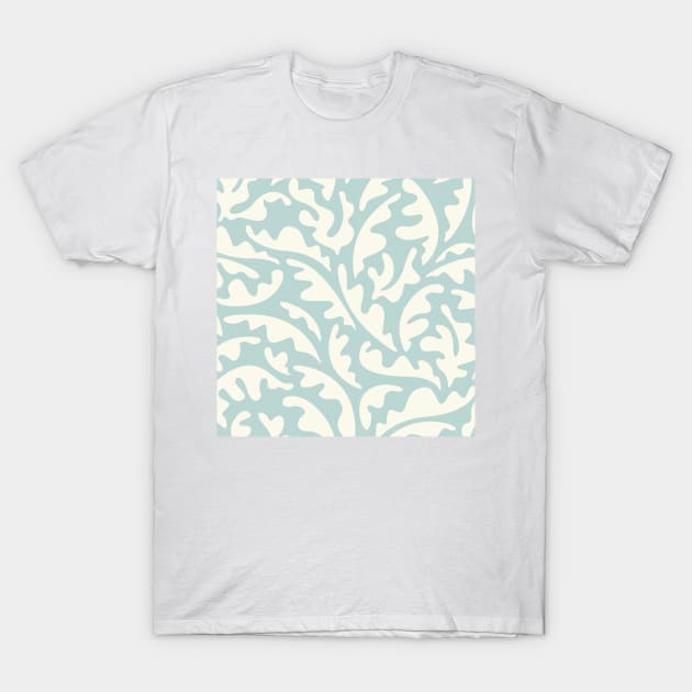 Tropical Leaves on Clearwater Blue / Modern Plants T-Shirt by matise